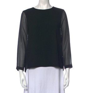 Rag & Bone Sheer Sleeves Split Back Blouse